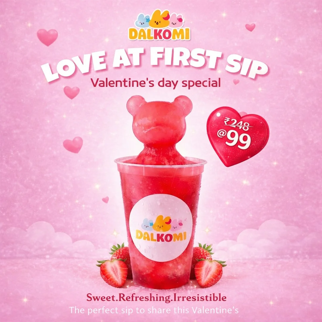 Dalkomi Instagram post: Love at First Sip Valentine special slushie