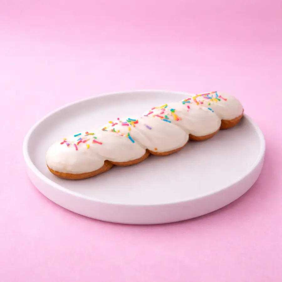 Rainbow Sugar Frost twisted donut