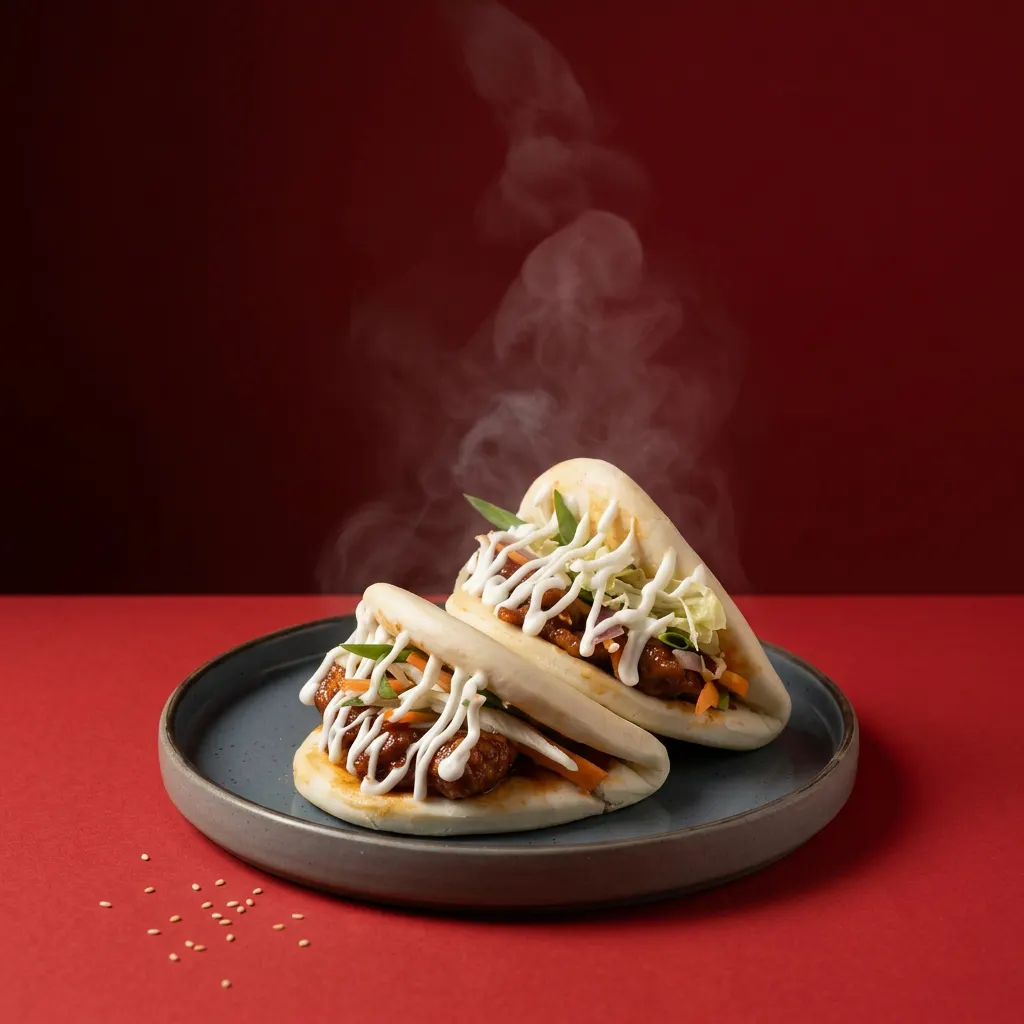 Steamed Korean chicken bao buns