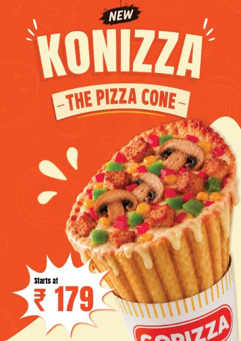 New Konizza — the pizza cone, starts at ₹179